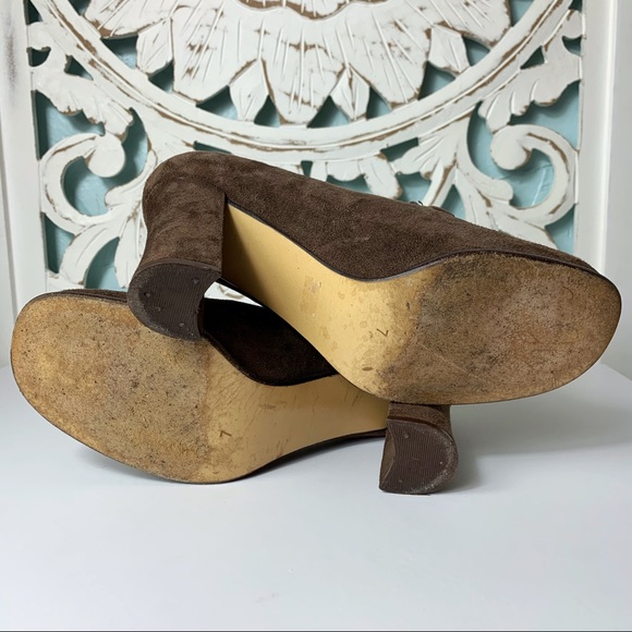 Pura Lopez Brown Suede Chunky Heel Loafer main image 1